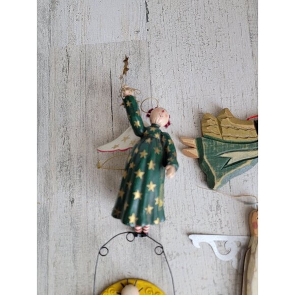 Angel ornament lot set raggedy Ann religious Xmas halo - Picture 4 of 11